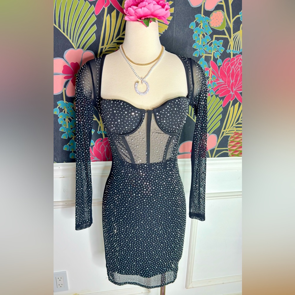 Corset Body-con Studded Dress
